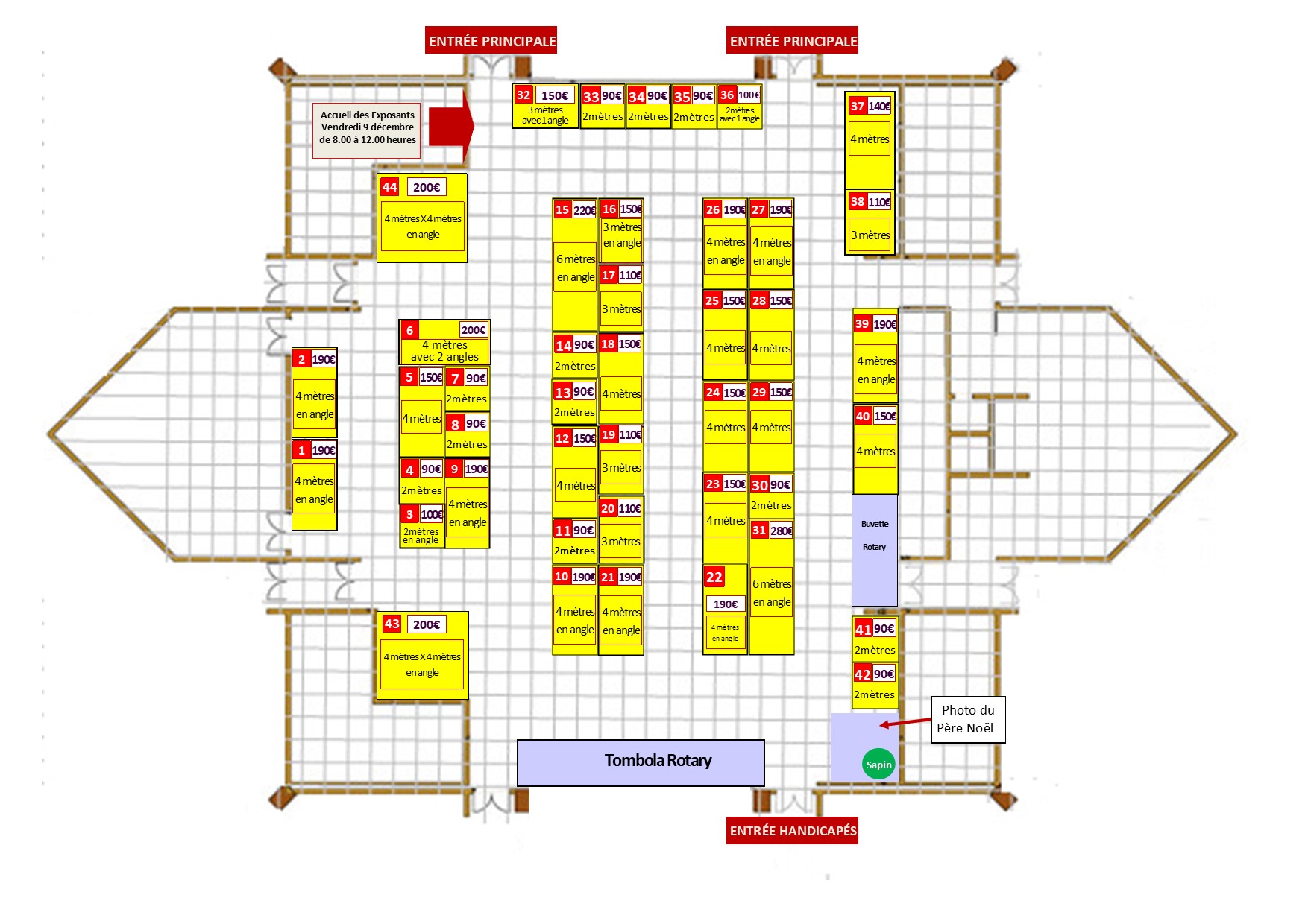 glissez votre souris pour voir le plan de l'année dernière